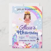 Rainbow Girl's Kindergeburtstag Party Geschenke Einladung (Vorderseite)