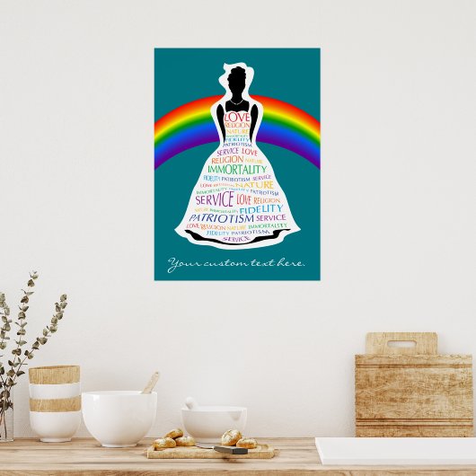 Rainbow Girls, Masonic Custom Poster Wall Art Gesc (Küche)
