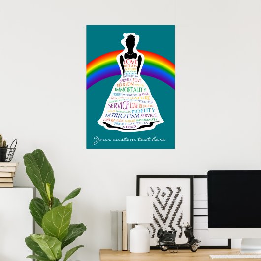 Rainbow Girls, Masonic Custom Poster Wall Art Gesc (Heimbüro)