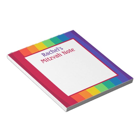 Rainbow Girls Mitzvah Notes Notepad Notizblock (angewinkelt)