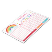 Rainbow Girls Rewards Chart Chore Chart Pink Gold Notizblock (angewinkelt)