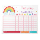 Rainbow Girls Rewards Chart Chore Chart Pink Gold Notizblock (Vorderseite)