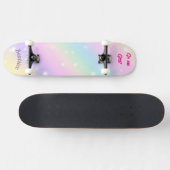 Rainbow Girly Custom Personalisiert Name Skateboard (Horizontal)