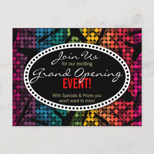 Rainbow Glam Custom Hair Salon Event Postkarte (Vorderseite)