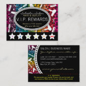 Rainbow Glam Custom Salon Loyalty Punch Card Treuekarte (Vorne/Hinten)