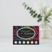 Rainbow Glam Custom Salon Loyalty Punch Card Treuekarte (Stehend Vorderseite)