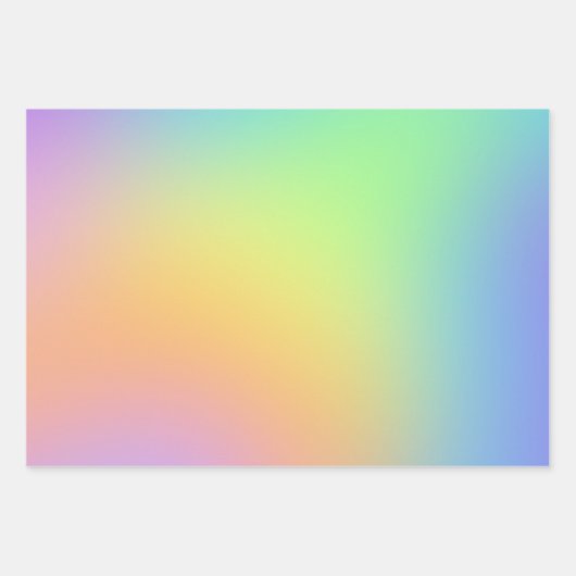 Rainbow-glänzende Papierfolien aus weichem Pastell Geschenkpapier Set (Vorderseite 3)