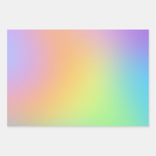 Rainbow-glänzende Papierfolien aus weichem Pastell Geschenkpapier Set (Vorderseite 2)