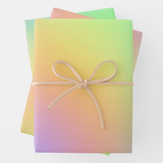 Rainbow-glänzende Papierfolien aus weichem Pastell Geschenkpapier Set (Beispiel)