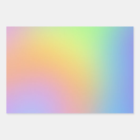 Rainbow-glänzende Papierfolien aus weichem Pastell Geschenkpapier Set (Vorderseite)