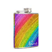 Rainbow Glass Art 1 Wrapped Flask Flachmann (Rechts)