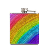 Rainbow Glass Art 1 Wrapped Flask Flachmann (Rückseite)