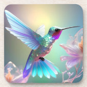 Rainbow Glass Hummingbird, Getränkeuntersetzer (Vorderseite)