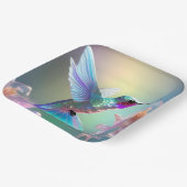 Rainbow Glass Hummingbird, Pappteller (Gewinkelt)