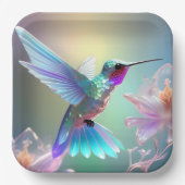 Rainbow Glass Hummingbird, Pappteller (Vorderseite)