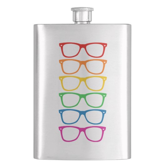 Rainbow Glasses Flachmann (Vorderseite)