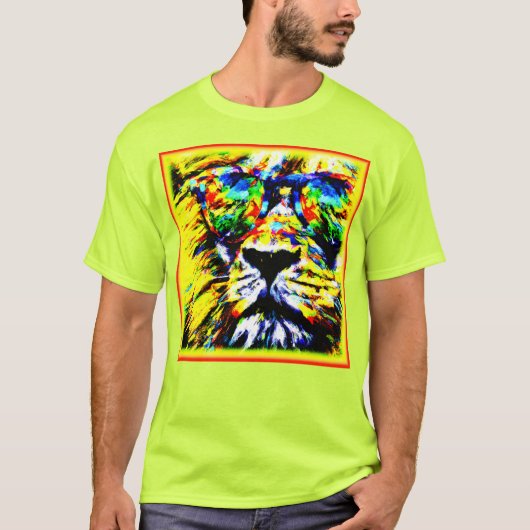Rainbow Glasses Lion Painting. Jetzt kaufen T-Shirt (Vorderseite)