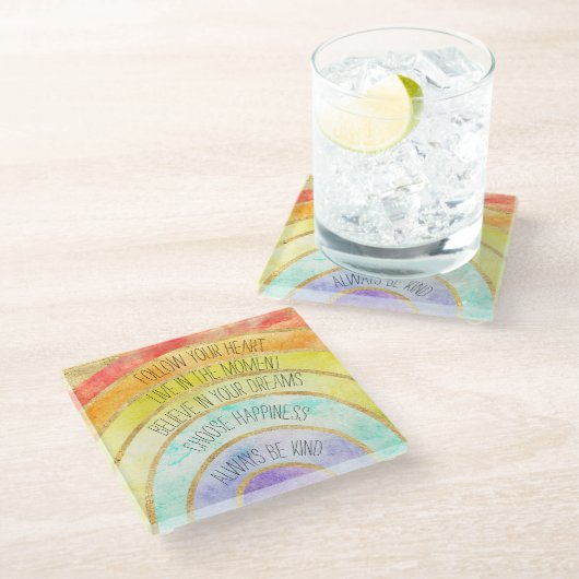 Rainbow Glasuntersetzer (Schrägansicht)