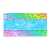 Rainbow Glimmer Damask Wedding Danke (Vorne)