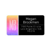 Rainbow Glitter/B&W/DIY Name Address Monogram Adressaufkleber (Vorne)