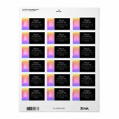 Rainbow Glitter/B&W/DIY Name Address Monogram Adressaufkleber (Vorne)