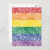 Rainbow Glitter Flag Postkarte (Vorne/Hinten)