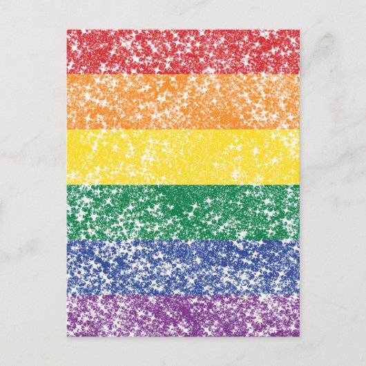 Rainbow Glitter Flag Postkarte (Vorderseite)