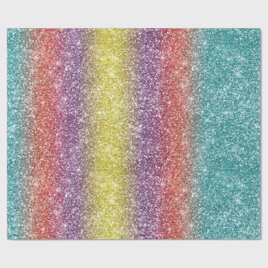 Rainbow Glitter  Geschenkpapier (Flach)