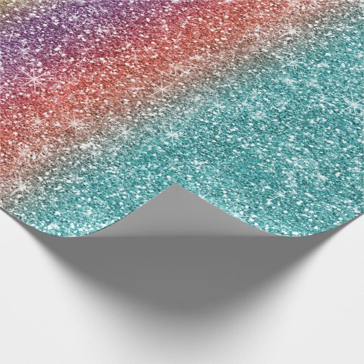 Rainbow Glitter  Geschenkpapier (Ecke)
