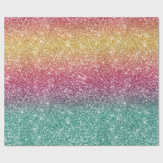 Rainbow Glitter  Geschenkpapier (Flach)