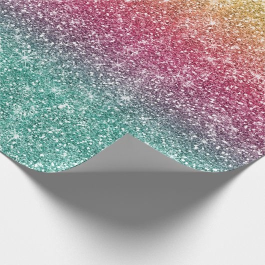 Rainbow Glitter Geschenkpapier (Ecke)