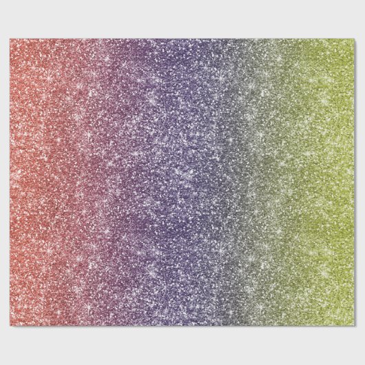 Rainbow Glitter  Geschenkpapier (Flach)