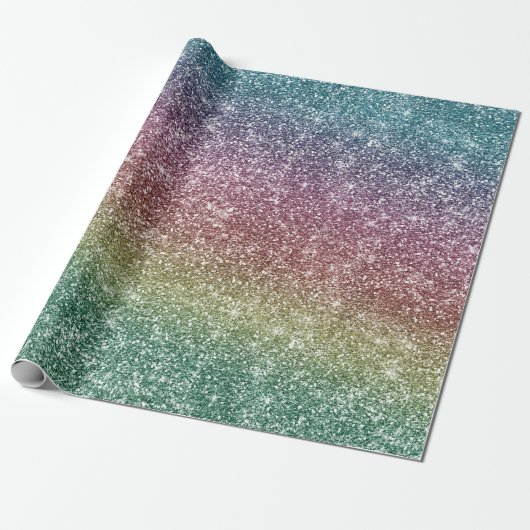 Rainbow Glitter Geschenkpapier (Ungerollt)