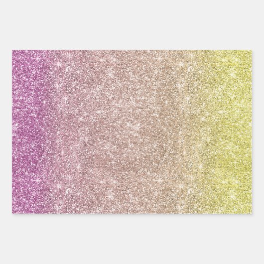 Rainbow Glitter Geschenkpapier Set (Vorderseite 3)