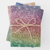 Rainbow Glitter Geschenkpapier Set (Beispiel)