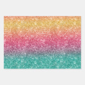 Rainbow Glitter Geschenkpapier Set (Vorderseite 2)
