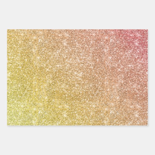Rainbow Glitter  Geschenkpapier Set (Vorderseite 3)