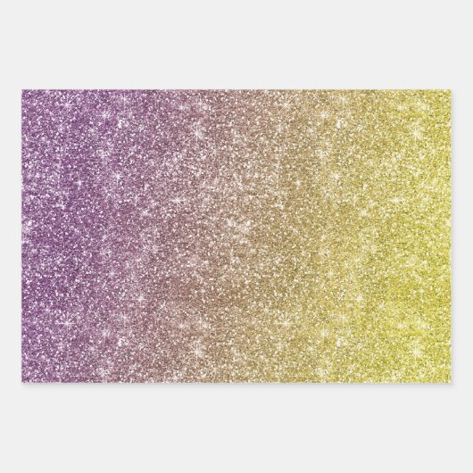 Rainbow Glitter  Geschenkpapier Set (Vorderseite 2)