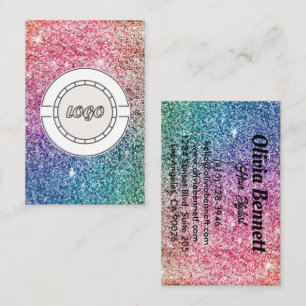 Rainbow Glitter Opal Funkeln Haar Stylist Visitenkarte