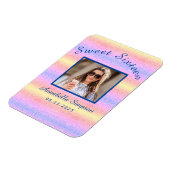 Rainbow Glitter Sweet 16 Magnet (Linke Seite)