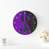 Rainbow Glitter Yin Yang Yang Peace Sign Clock Große Wanduhr (Zuhause)