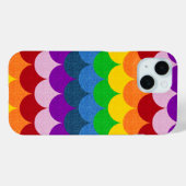 Rainbow Glittery Mermaid Scales Muster Case-Mate iPhone Hülle (Rückseite (Horizontal))