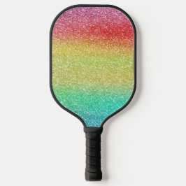 Rainbow Glitzer Aquamariner Name Pickleball Schläger