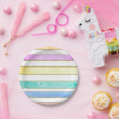 Rainbow Glitzer Aquarellstreifen Party Teller (Party)