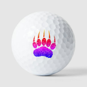 Rainbow Glitzer Bärenpfahl Druck Zeichnend Golfball