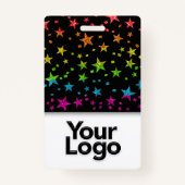 Rainbow Glitzer Berufliches Foto Name des Mitarbei Ausweis (Rückseite)