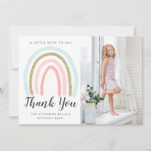 Rainbow Glitzer Birthday Danke, Card Dankeskarte
