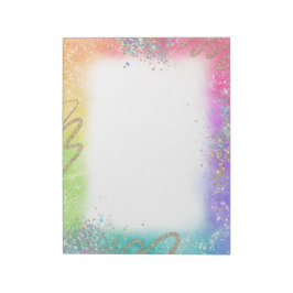 Rainbow & Glitzer Border Notizblock