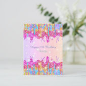 Rainbow-Glitzer-Brillenglanz zum Geburtstag Postkarte (Stehend Vorderseite)