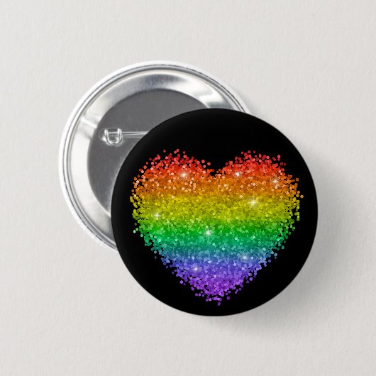 Rainbow Glitzer Button (Vorne & Hinten)